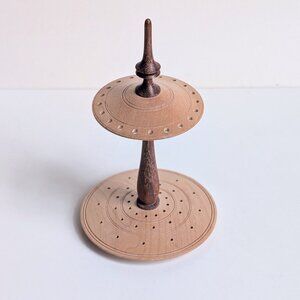 Handmade by David Stanley Hand Turned Wooden Earing Stand Display Holder Hat Pin